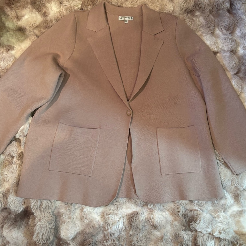 Love Trend New York Cream Knit Blazer size 3x